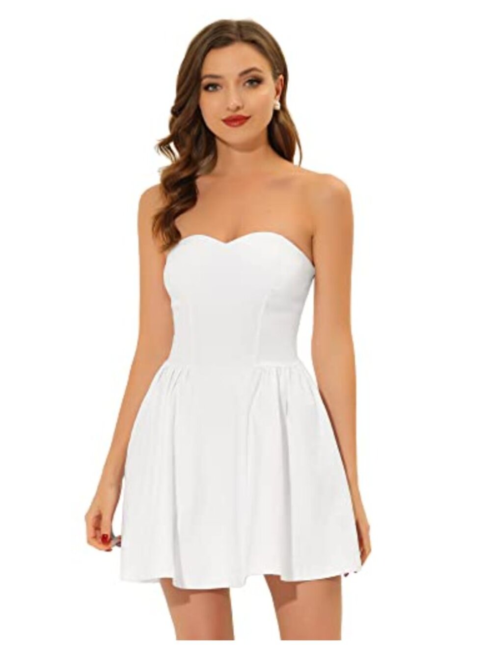 Sexy Strapless Off Shoulder Fit and Flare Mini Dress